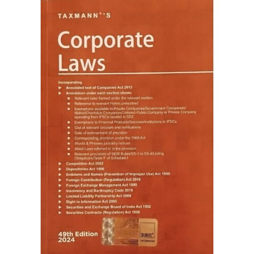 Taxmann's Corporate Laws by Taxmann's Editorial Board [Pocket Edn. 2024]